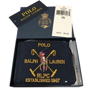 Polo by Ralph Lauren N.W.T. 1967 Dark Blue Green Big Pony Men’s Leather Wallet